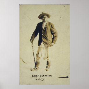 Póster Retrato del Jefe Gerónimo Permanente 1904