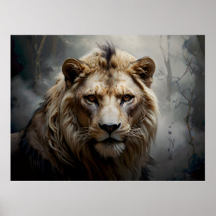 Póster Retrato del león