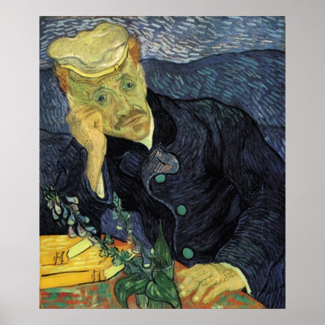 Póster Retrato del Médica Gachet, Vincent van Gogh (Frente)