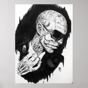 Póster Retrato del muchacho del zombi
