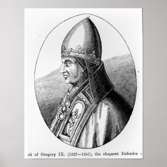 Póster Retrato del Papa Gregorio IX (Frente)