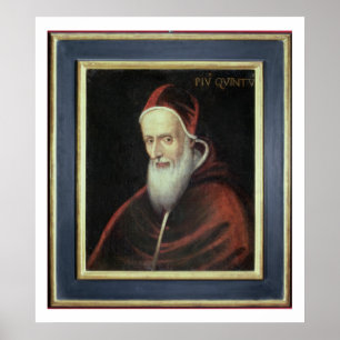 Póster Retrato del Papa Pius V (1504-72) (aceite sobre li