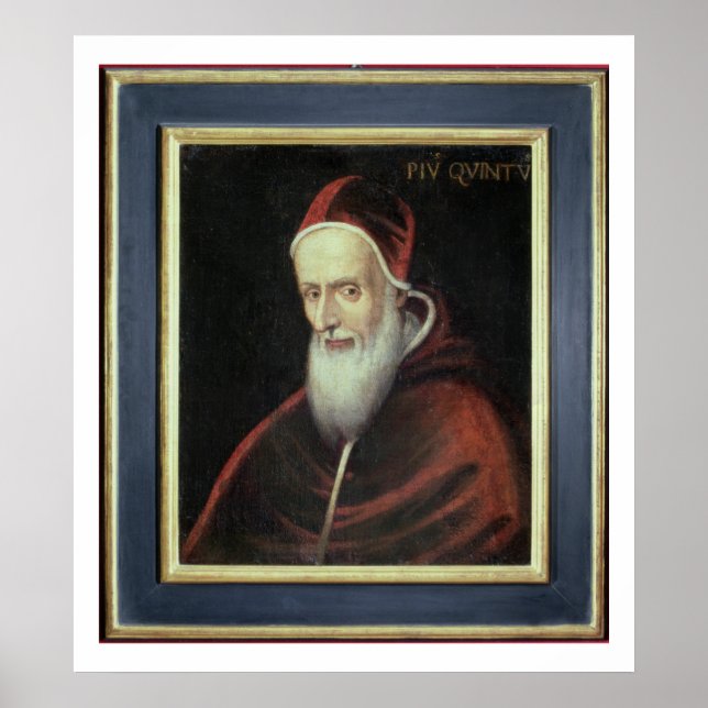 Póster Retrato del Papa Pius V (1504-72) (aceite sobre li (Frente)