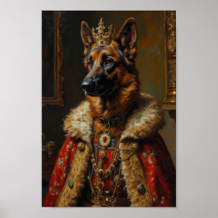 Póster Retrato del Pastor Belga Real