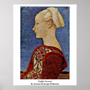 Póster Retrato del perfil de Antonio Di Jacopo Pollaiuolo
