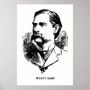 PÓSTER RETRATO DEL PERIÓDICO WYATT EARP DE 1896
