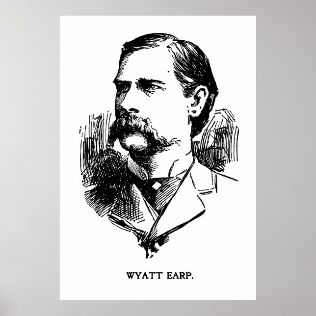 PÓSTER RETRATO DEL PERIÓDICO WYATT EARP DE 1896 (Frente)