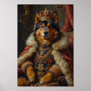 Póster Retrato del Perro Finlandés Lapphund Real