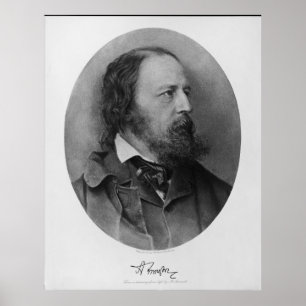 Póster Retrato del poeta Alfred Lord Tennyson