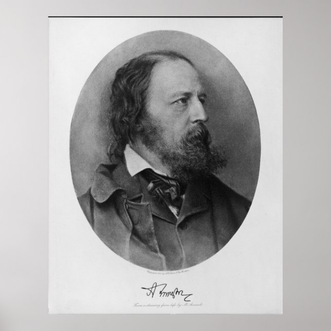 Póster Retrato del poeta Alfred Lord Tennyson (Frente)