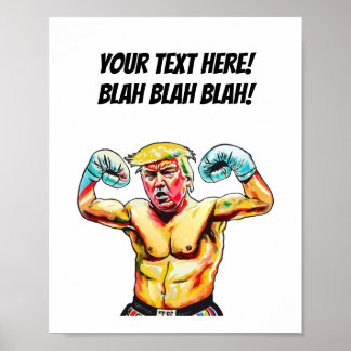 Póster Retrato del presidente de boxeo patriótico Donald 