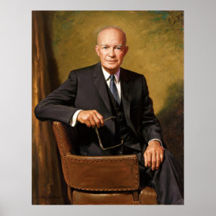 Póster Retrato del presidente Dwight Eisenhower en la Cas