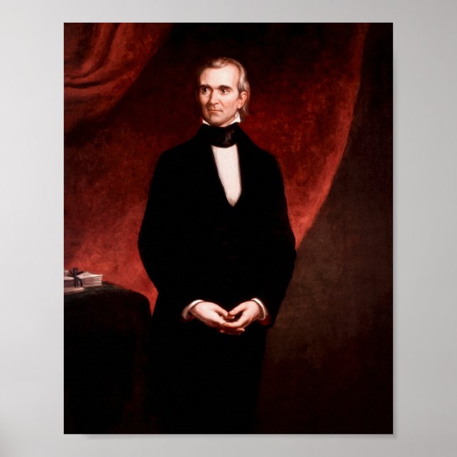 Póster Retrato del presidente James K. Polk (Frente)