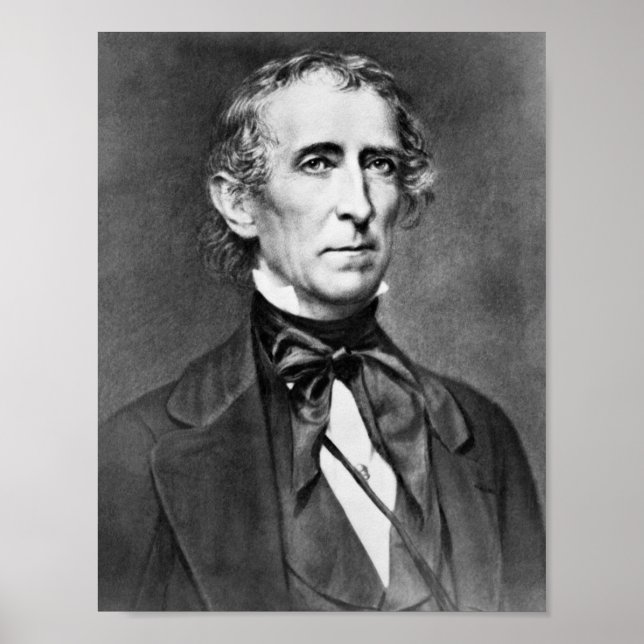Póster Retrato del Presidente John Tyler - Circa 1860 (Frente)