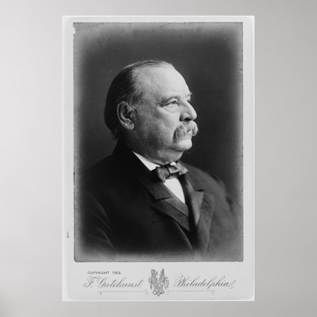 Póster Retrato del Presidente Stephen Grover Cleveland (Frente)