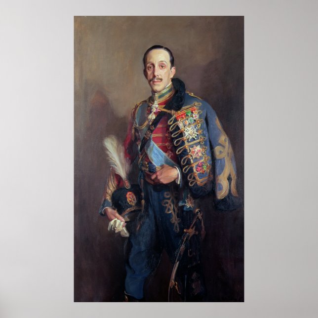 Póster Retrato del Rey Alfonso XIII de España, 1927 (Frente)