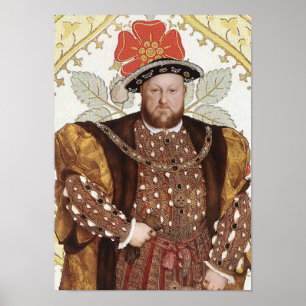 Póster Retrato del Rey Enrique VIII Tudor Rey de Inglater