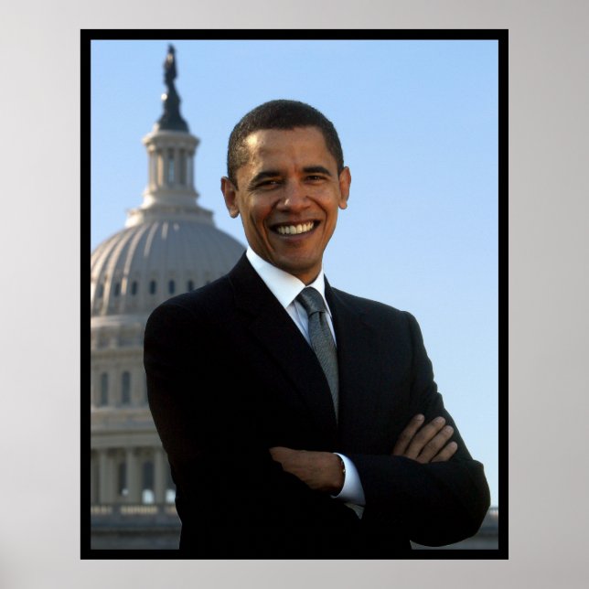 Póster Retrato del Senador del Presidente Barack Obama (Frente)