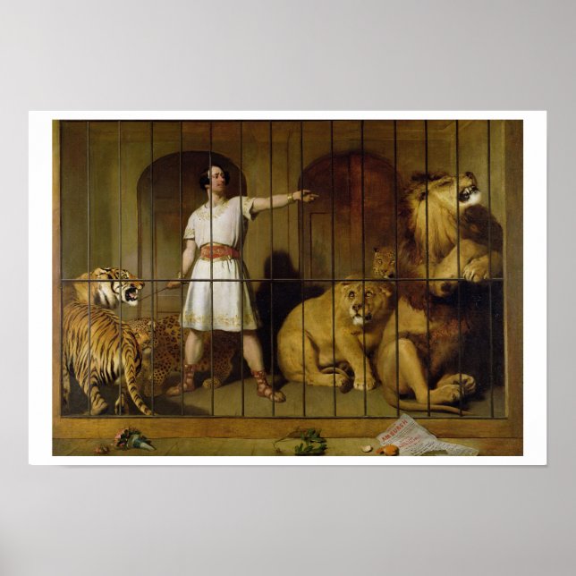 Póster Retrato del Sr. Van Amburgh mientras aparecía con  (Frente)