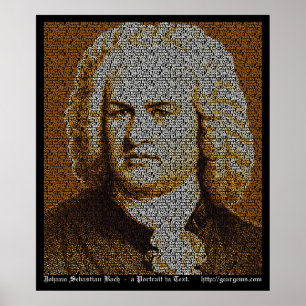 Póster Retrato del texto de JS Bach