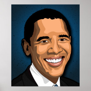 Póster Retrato del vector de Barack Obama