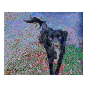 Póster Retrato digital Black Mutt