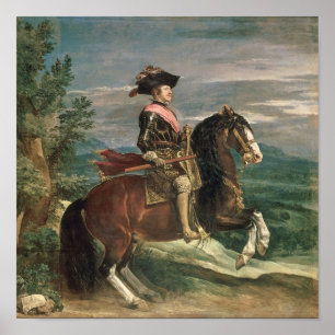 Póster Retrato ecuestre de Felipe IV c.1636