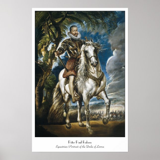 Póster Retrato ecuestre del duque de Lerma Rubens (Frente)