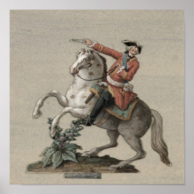 Póster Retrato ecuestre del Príncipe Carlos (Frente)