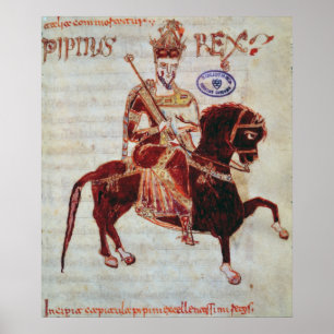 Póster Retrato ecuestre del rey de Pepin de Italia