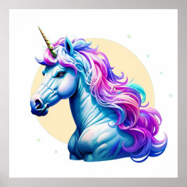 Póster Retrato elegante de Unicornio