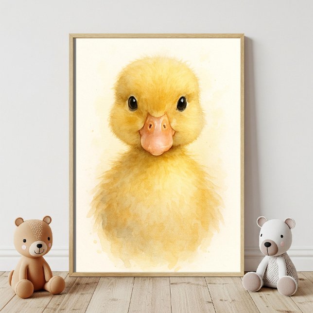 Póster Retrato en acuarela de adorable patito bebé (Subido por el creador)