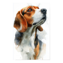 Retrato en acuarela de Beagle