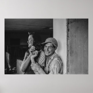 Póster Retrato europeo negro y blanco de 1968 de un joven