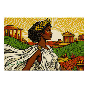 Póster Retrato Femenino Inspirado en la Antigüedad