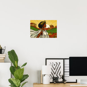 Póster Retrato Femenino Inspirado en la Antigüedad