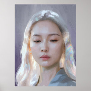 Póster Retrato femenino tranquilo y sereno