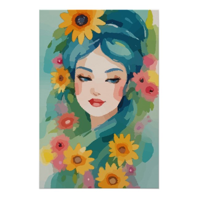 Póster Retrato Floral Daydream (Anverso)