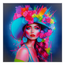 Retrato floral de Neon Fantasy