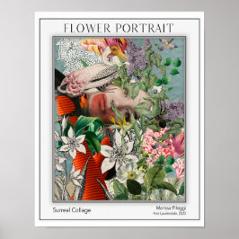 Póster Retrato Floral Elegante