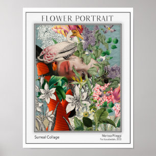 Póster Retrato Floral Elegante