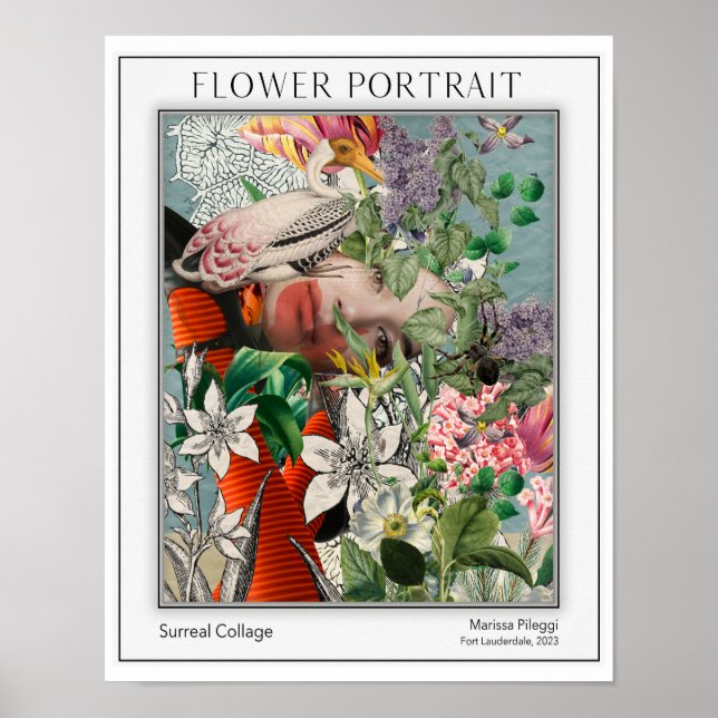 Póster Retrato Floral Elegante (Frente)