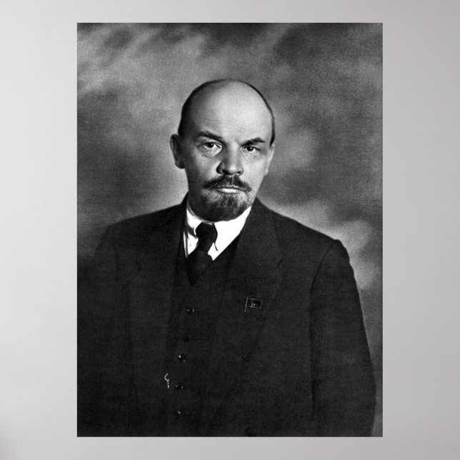 Póster Retrato fotográfico de Lenin (Frente)