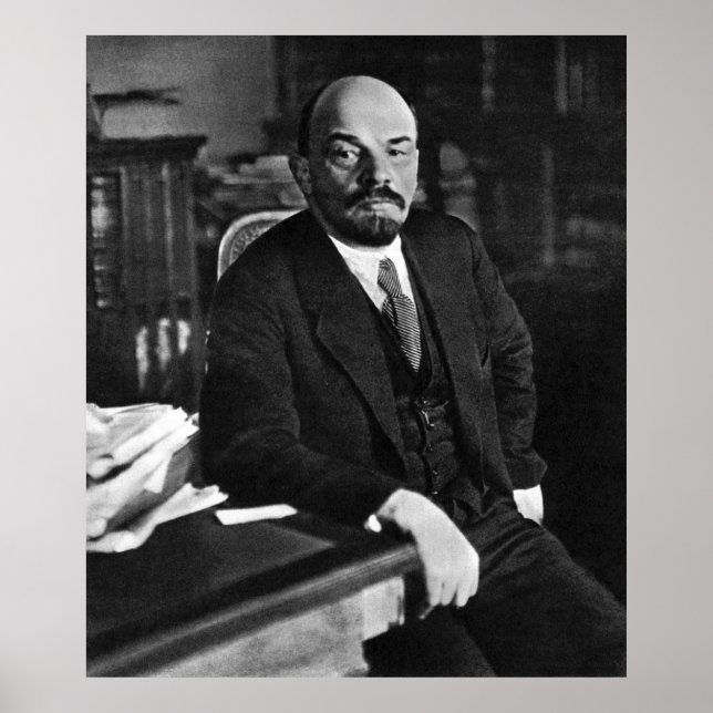 Póster Retrato fotográfico de Lenin (Frente)