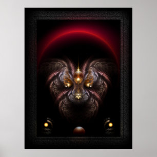 Póster Retrato fractal de la fantasía de la pepita alcali