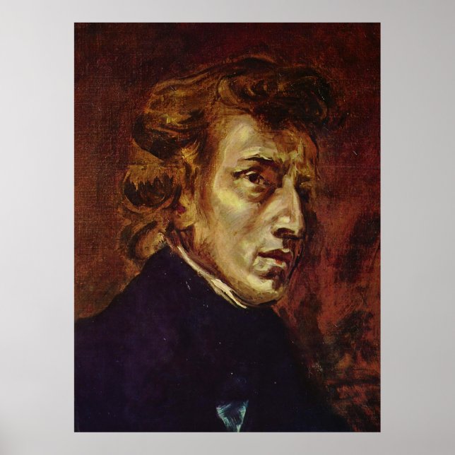 Póster Retrato Frederic Chopin de Eugene Delacroix (Frente)