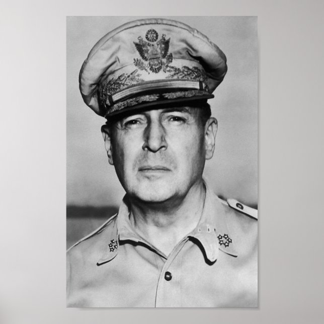 Póster Retrato general Douglas MacArthur (Frente)
