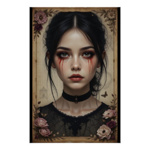 Póster Retrato gótico de sangre