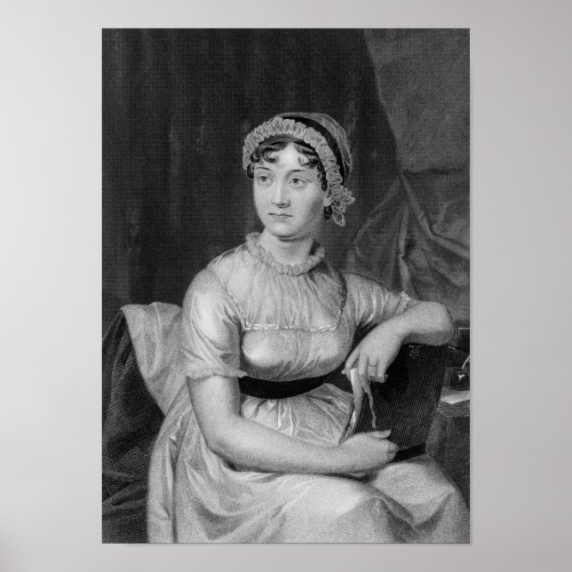 Póster Retrato grabado de Jane Austen (Frente)