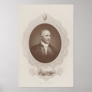Póster Retrato grabado de Sam Houston
